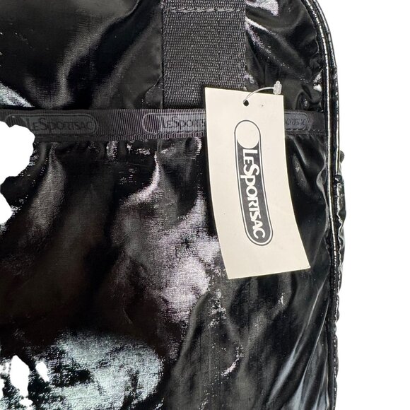 LeSportSac Black Shiny Vertical Overnighter Bag NWT detachable Strap - Picture 6 of 11
